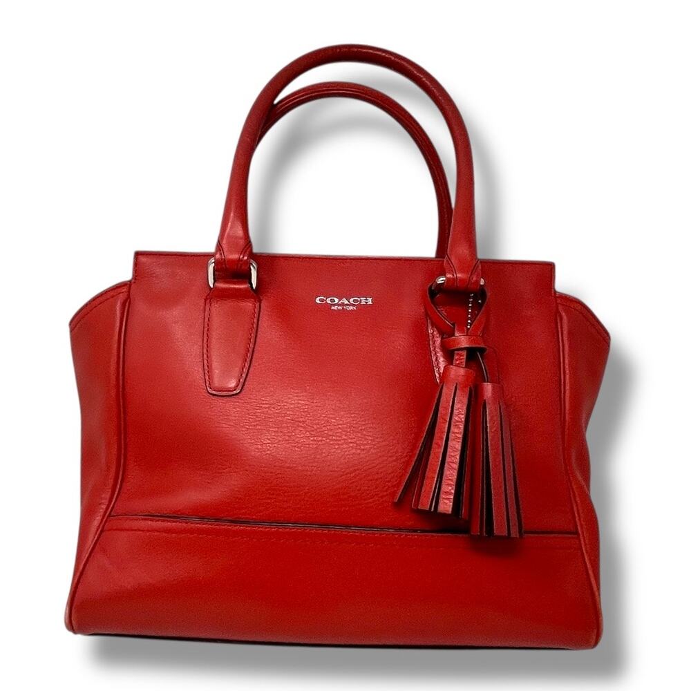 Coach Legacy Candace Carryall 19891 Red Leather Satchel with Tassel